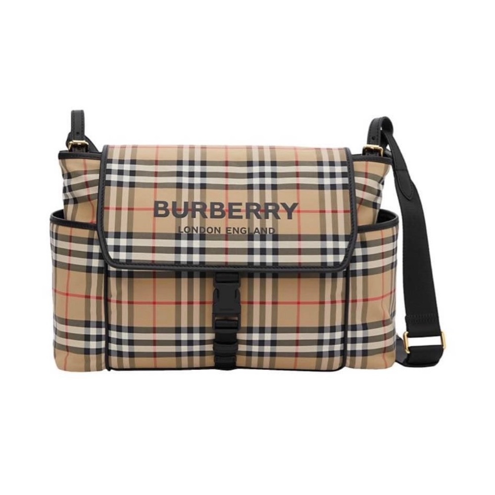 Burberry Beige and Black Check Kids Bag